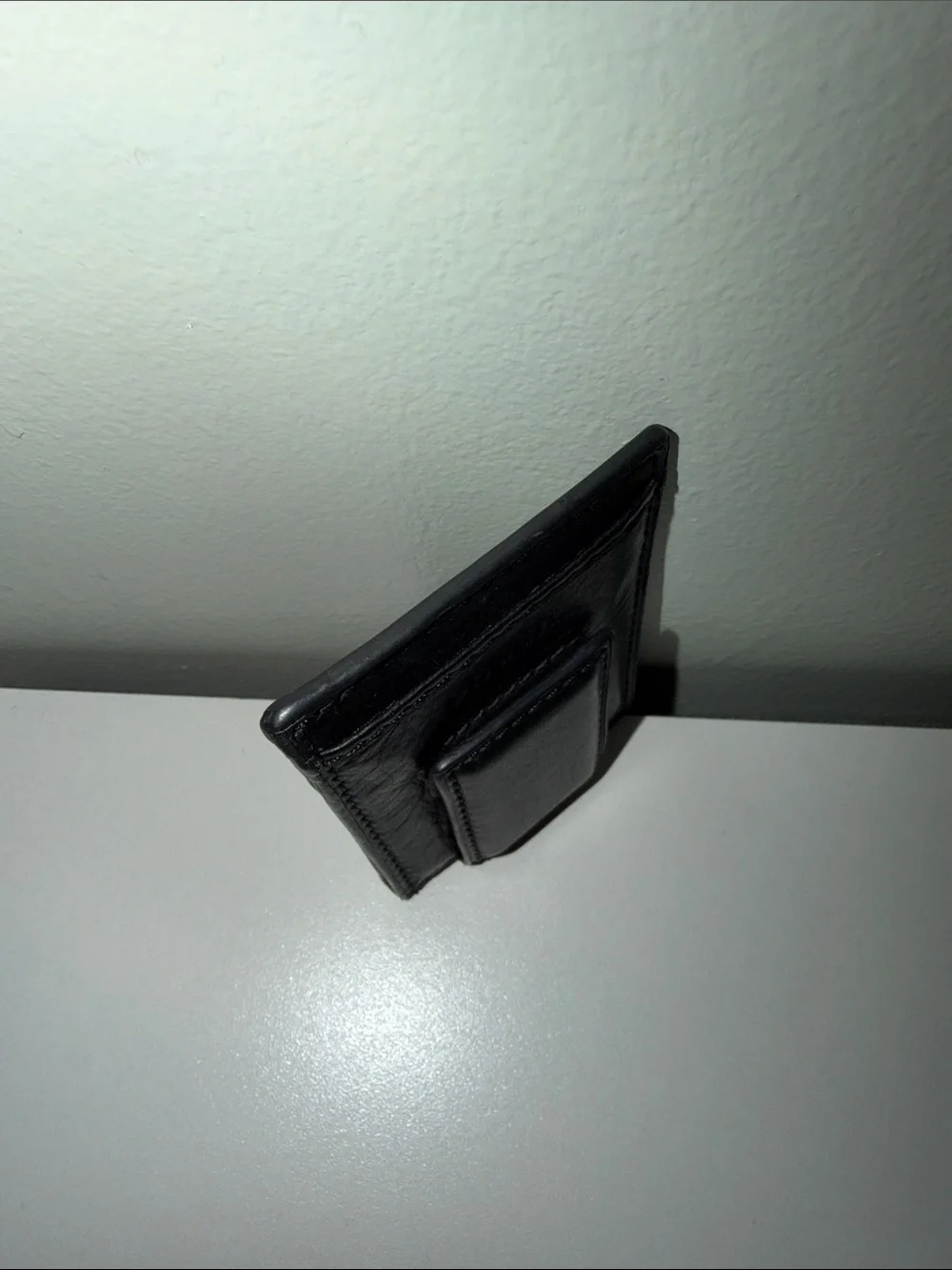 Fossil Men's Black Leather Magnetic Money Clip Wallet